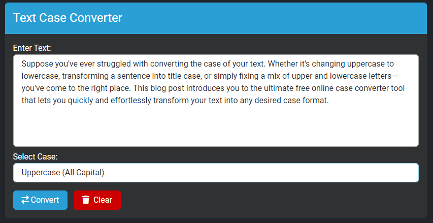 Free Text Case Converter Online Tool - Convert Uppercase to Lowercase