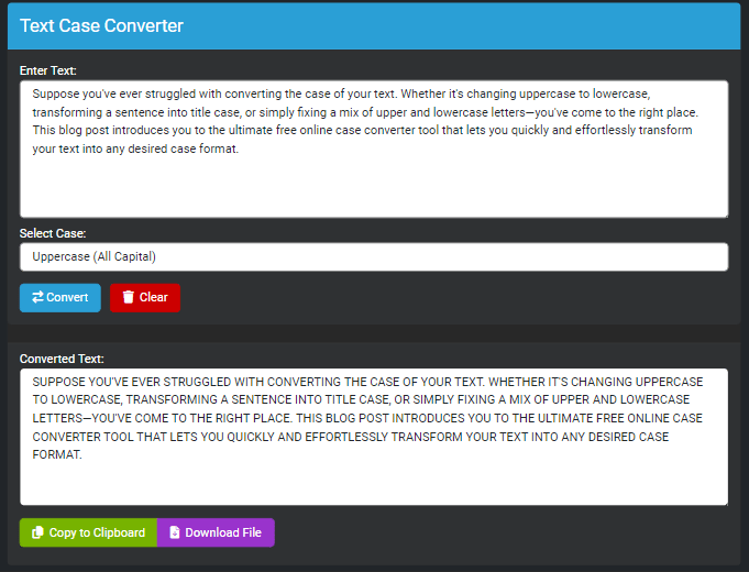 Free Text Case Converter Online Tool - Convert Uppercase to Lowercase